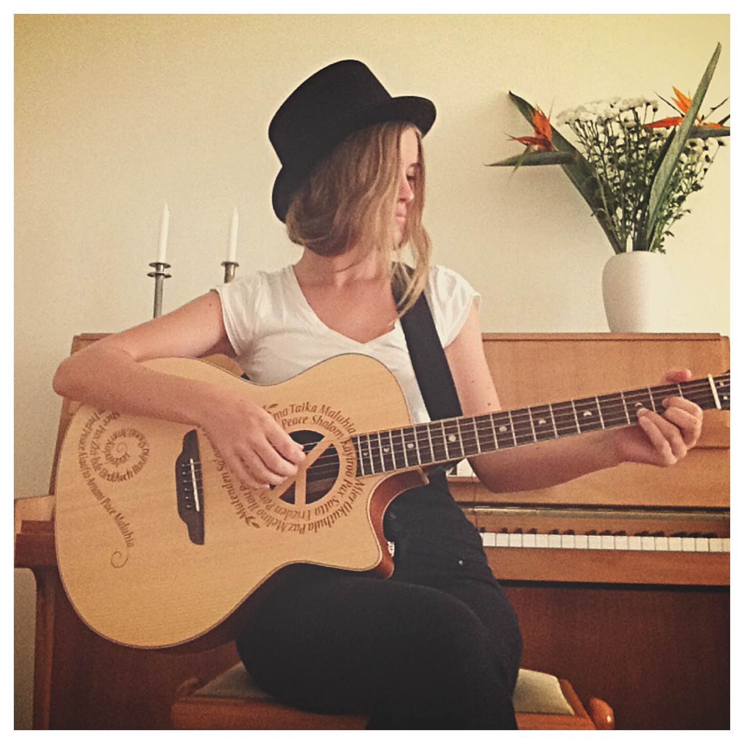 Luna with her favourite guitar