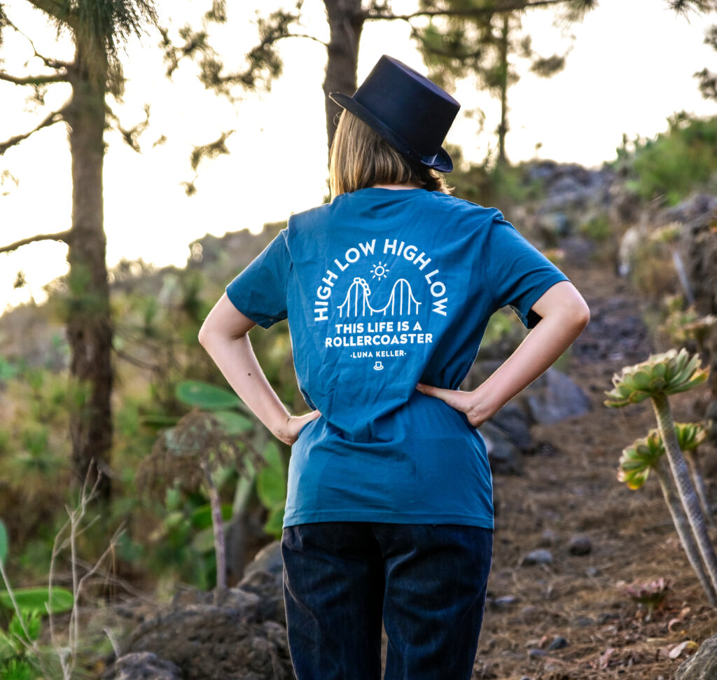 Luna Keller blue high low high low t- shirt