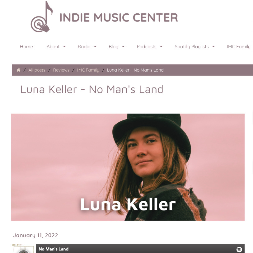 Luna Keller - Indie Music Center - No Man's Land