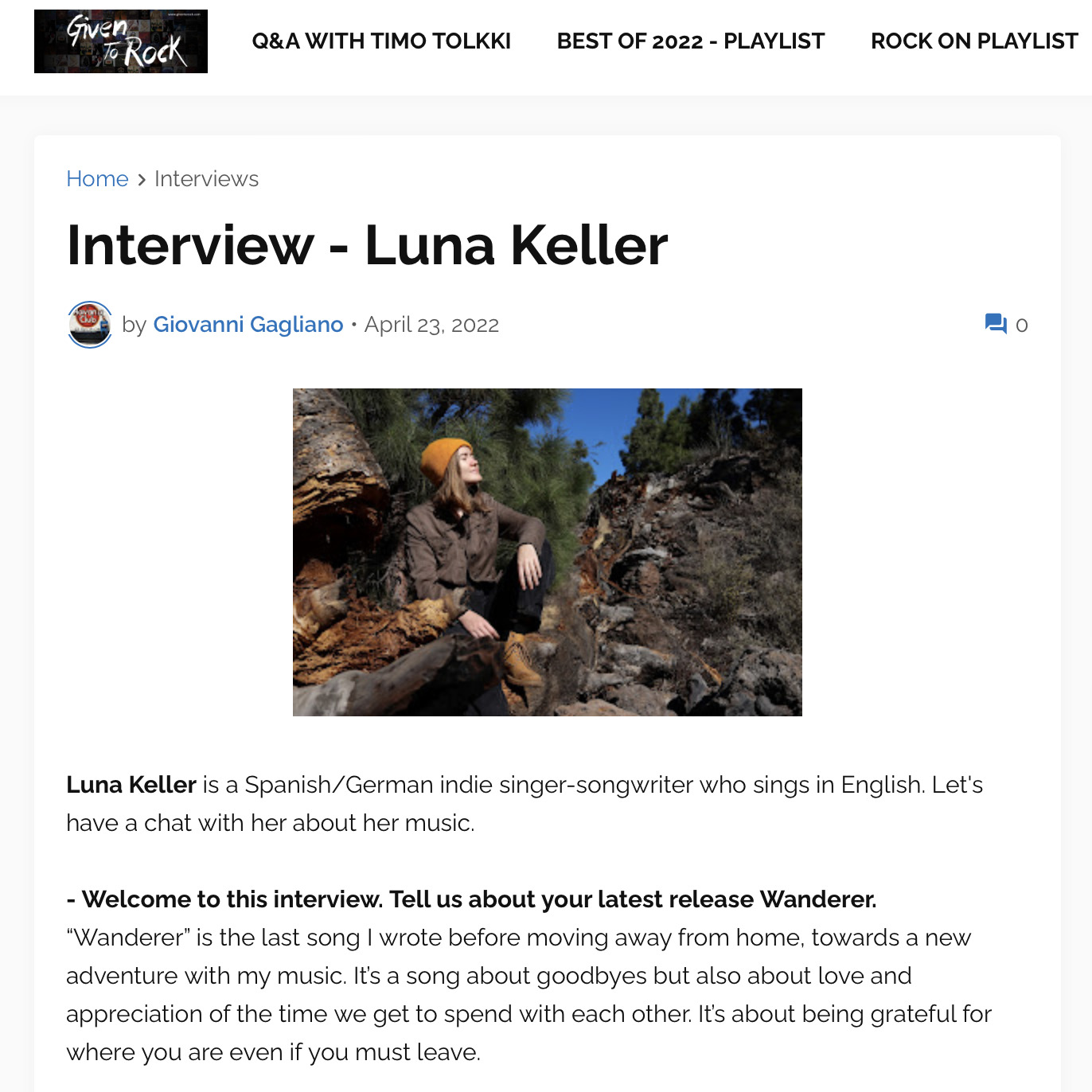 Given To Rock - Luna Keller - Interview