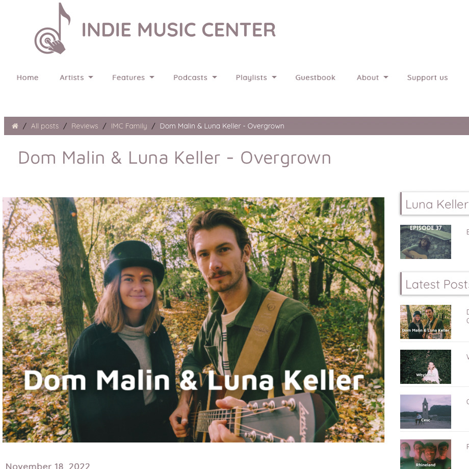 Indie Music Center - Overgrown Luna Keller Dom Malin